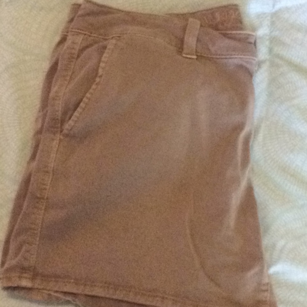 AE Khaki Midi Shorts